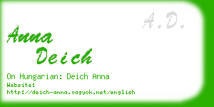 anna deich business card